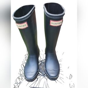 Original Hunter Classic Black Waterproof Boots Kids Size 1 US Unisex